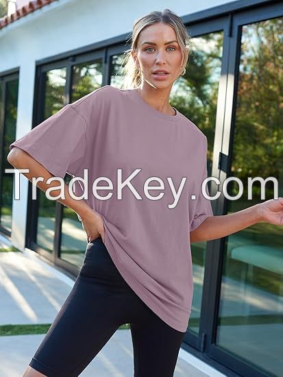 Womens Fashion Workout T Shirts Athletic Plus Size Tops Summer Trendy Clothes 2025 Short Sleeve Spring Tee