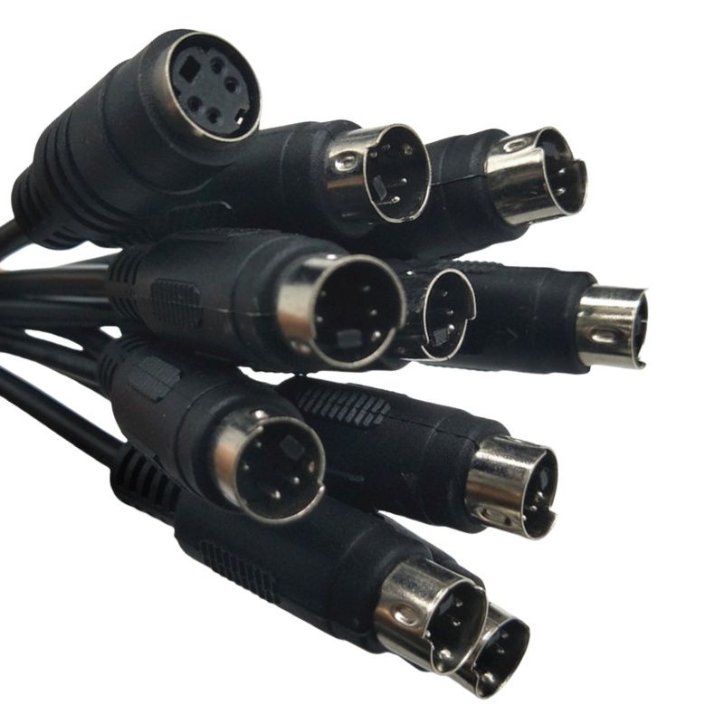 RJ7105 Harness Wire Cable PS2 two to eight conversion cable MINI DIN 4-pin multi head connection cable S-Video signal cable
