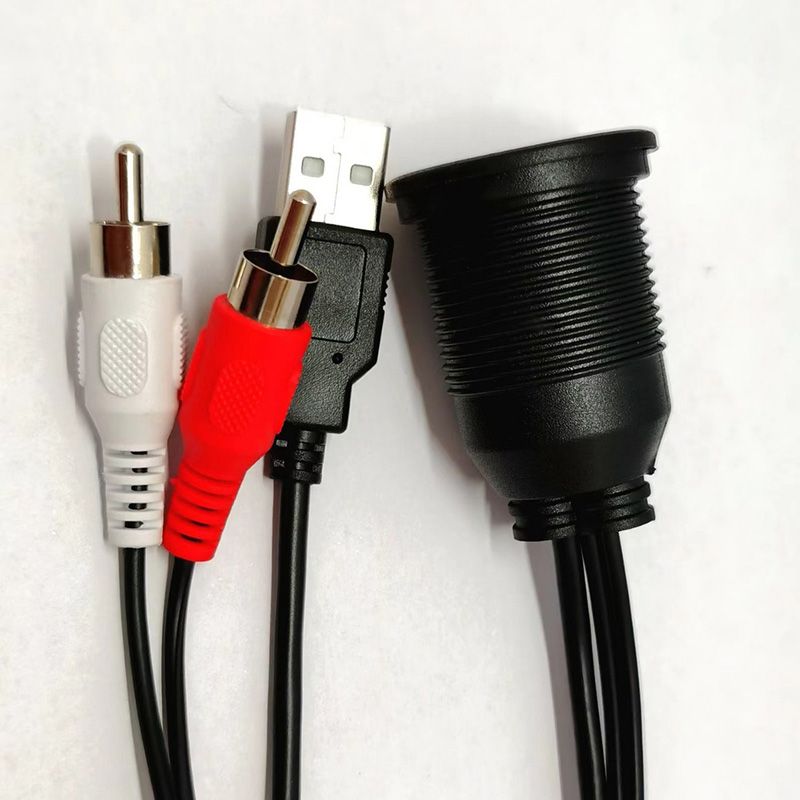 In-vehicle USB AUX 2RCA Audio-visual Data Cable