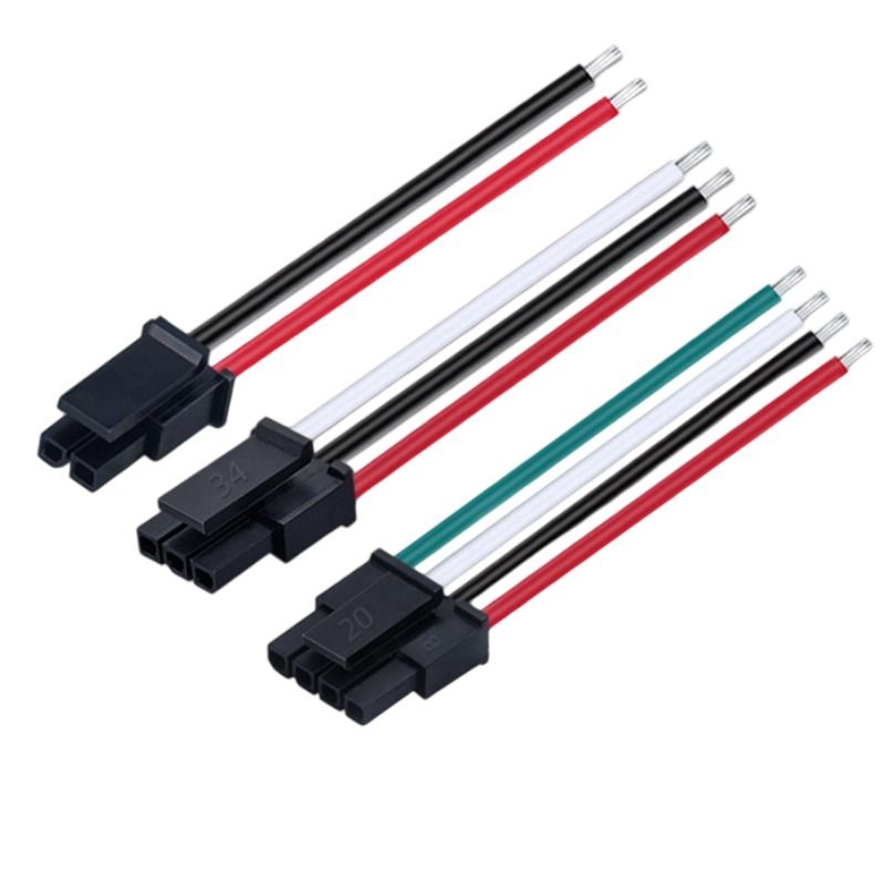 3.0mm Spacing 2P 3P 4P Wiring Terminal, Male Head with Tinned Tail, In-air Plug-in Connecting Terminal Wire with Buckle 