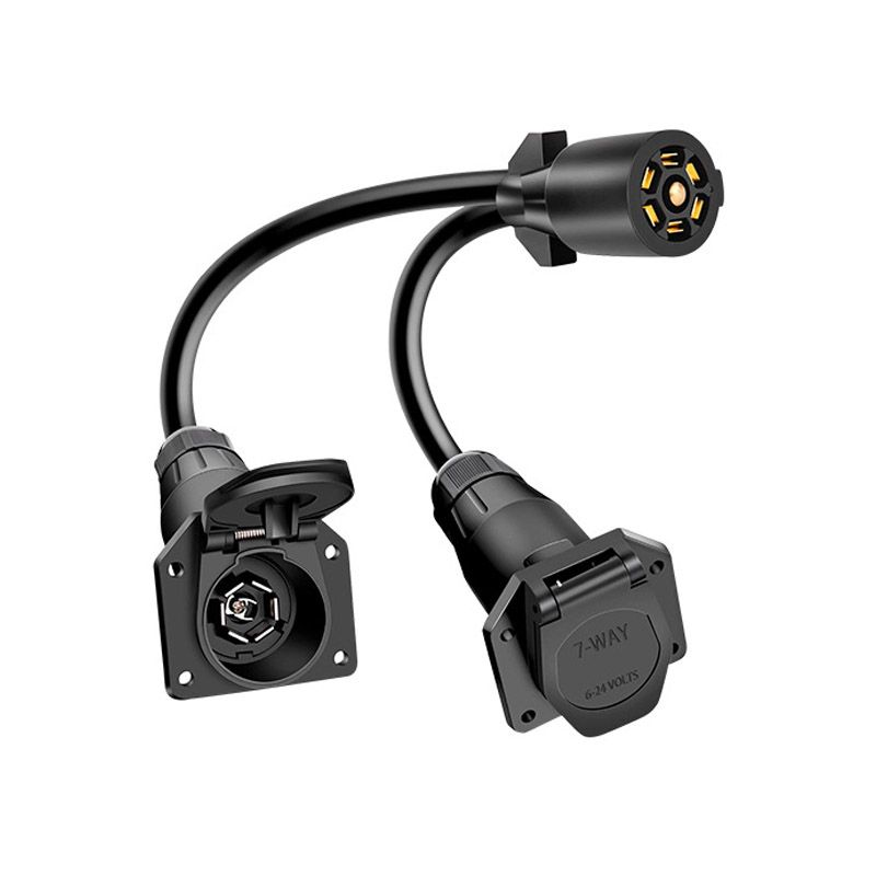 7-core One-to-two American-style Trailer Plug Connecting Wire, 7-pin American-standard RV Trailer Connecting Extension Power Cord