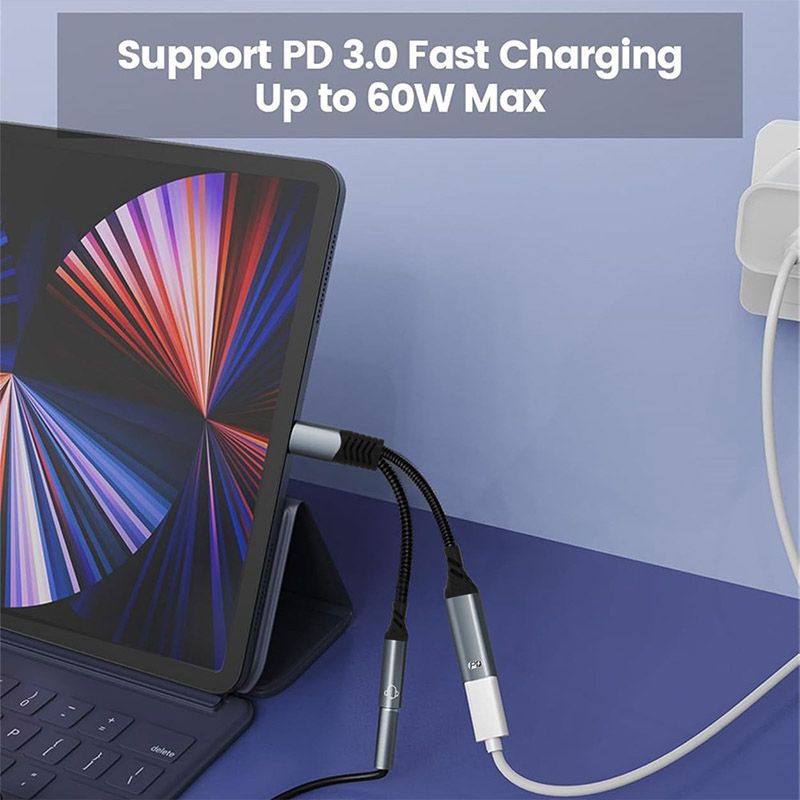 TYPE-C Splitter Cable - 1-to-2 Headphone Audio Y-Cable, Compatible with Major Mobile Phones, Tablets and Computers