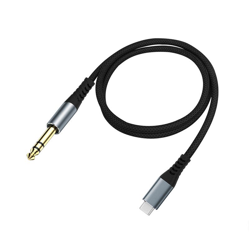 Type-c to 6.35mm Audio Cable - Compatible with Live Sound Cards, iPhone, Huawei, Samsung Phones and Computers