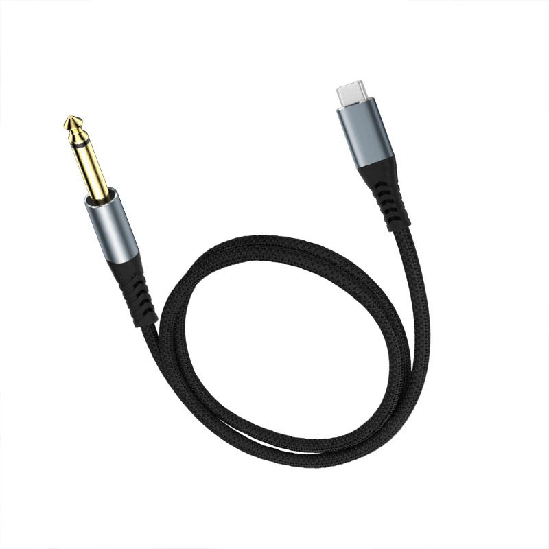 Type-c to 6.35mm Audio Cable - Compatible with Live Sound Cards, iPhone, Huawei, Samsung Phones and Computers