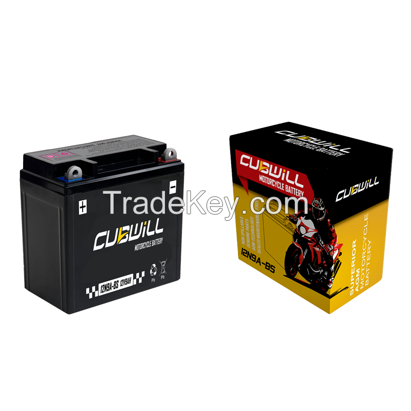 12N9A 12V 9ah AGM Motorcycle battery bateria para moto