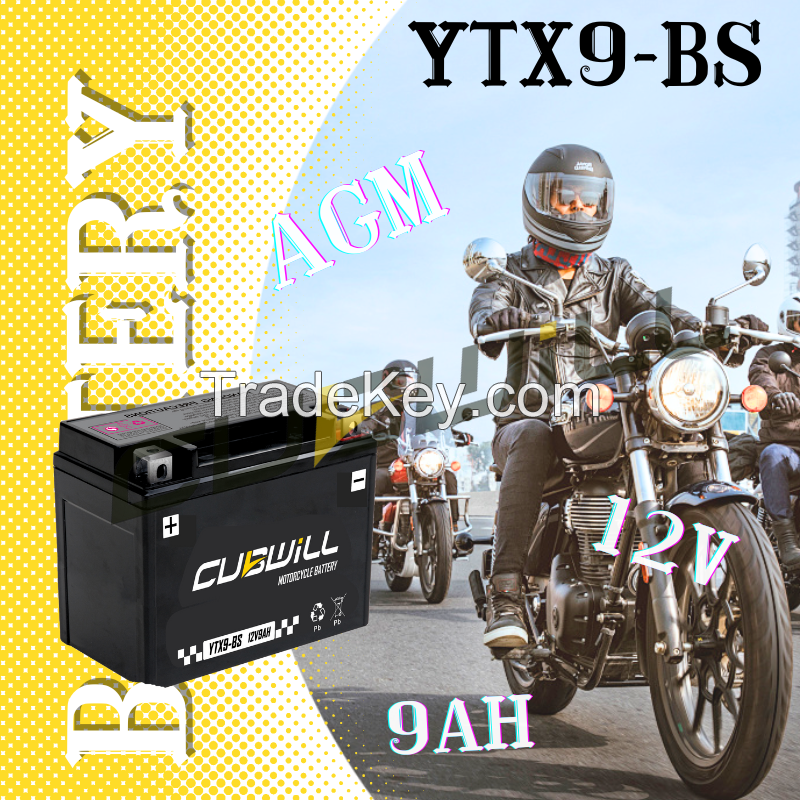 YTX9 12V 9ah AGM Motorcycle battery bateria para moto