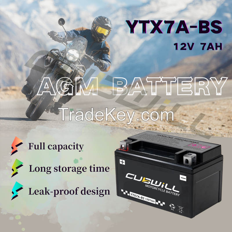 YTX7A 12V 7ah AGM Motorcycle battery bateria para moto