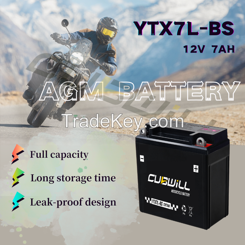 YTX7L 12V 7ah AGM Motorcycle battery bateria para moto