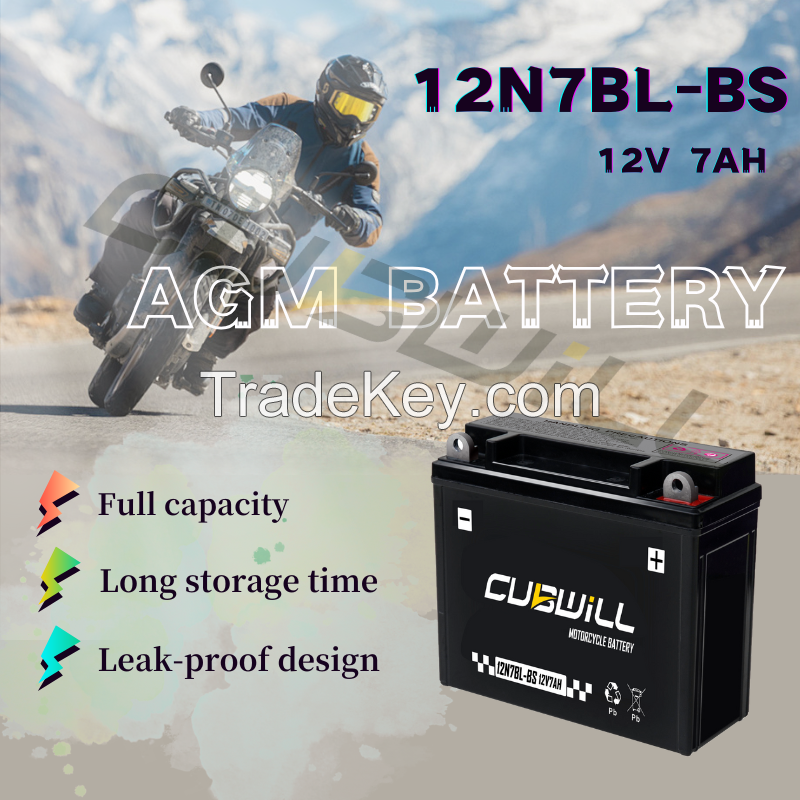 12N7BL 12V 7ah AGM Motorcycle battery bateria para moto