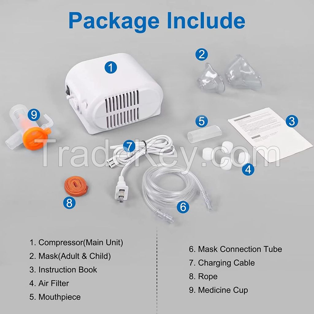 Nebulizer Machine for Adults and Kids, Compressor Nebulizer with A Set of Accessories, Jet Nebulizer of Cool Mist, Desktop Nebulizer with Compressor