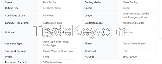 Open diesel generator set