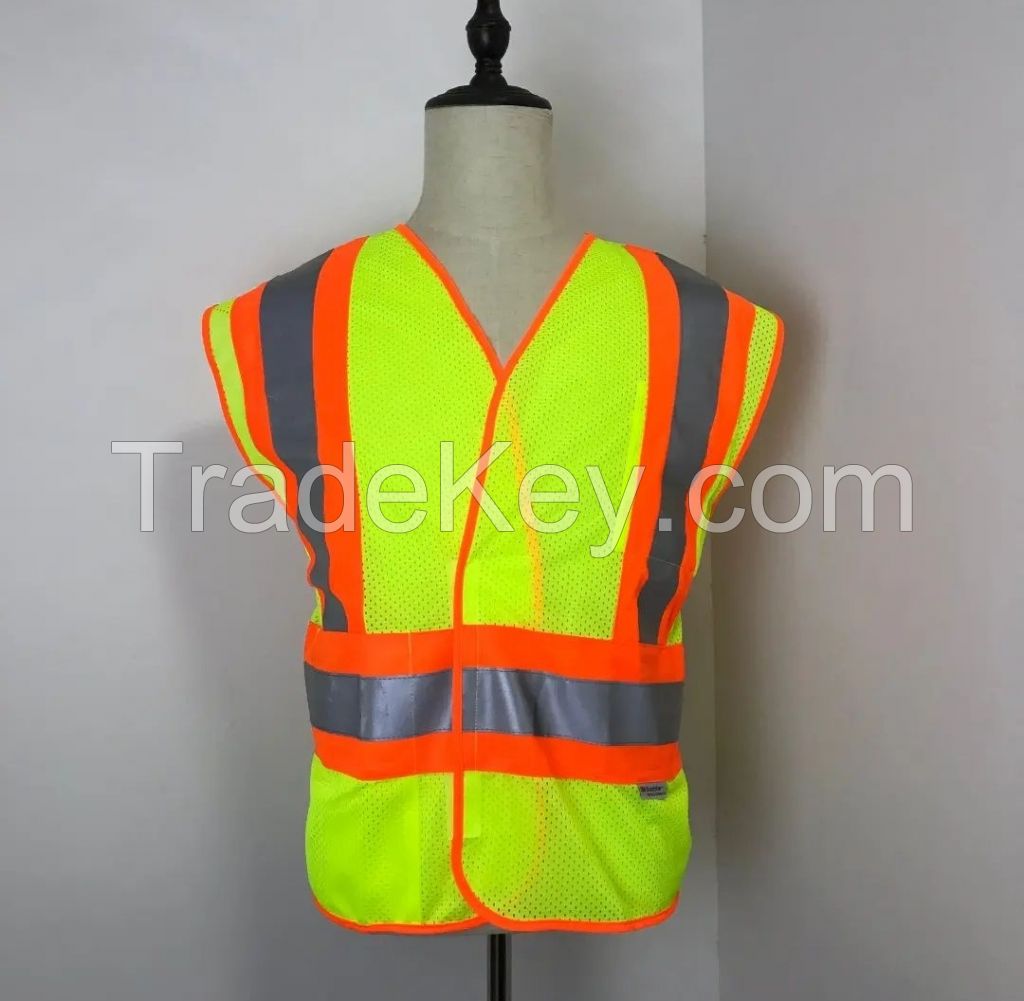 High Visibility Reflective Safety Vest with Multiple Pockets and LED Wire Holder