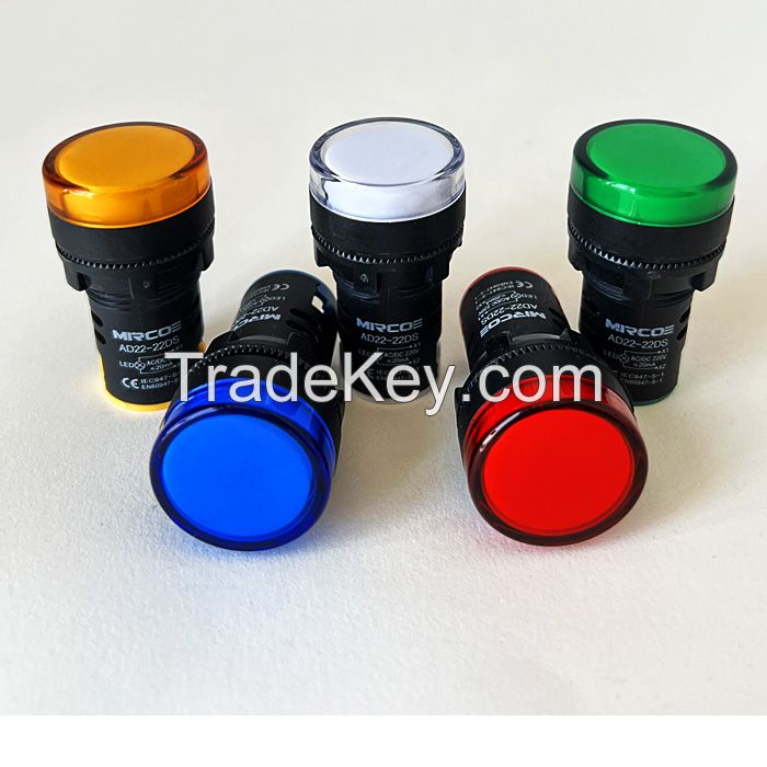 LED SIGNAL INDICATOR LIGHT Industrial LED Signal Lamp - AD22 Waterproof Indicator, 50,000Hrs Lifespan, Screw Terminal, for Electrical Control/Telecom/Mining Equipment