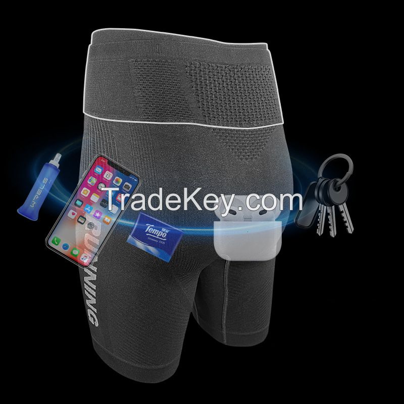 Women&#039;s Compression Pants, Men&#039;s Running Shorts, Marathon Professional Sports Quick-Dry Tights, Waist Pack Tight-Fit Pants, Trail Running & Cycling