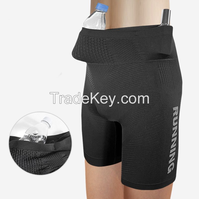 Women&#039;s Compression Pants, Men&#039;s Running Shorts, Marathon Professional Sports Quick-Dry Tights, Waist Pack Tight-Fit Pants, Trail Running & Cycling