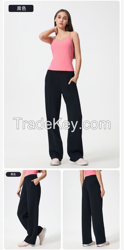 Women's Air-Layer Lounge Pants - Flowy Straight-Leg Wide Trousers with Slimming Drape &amp; Naked Sensation Comfort  D25047