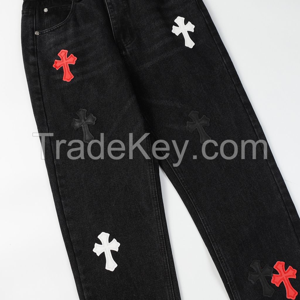 Crome Miami Limited Edition Color-Patch Light Wash Denim Pants of