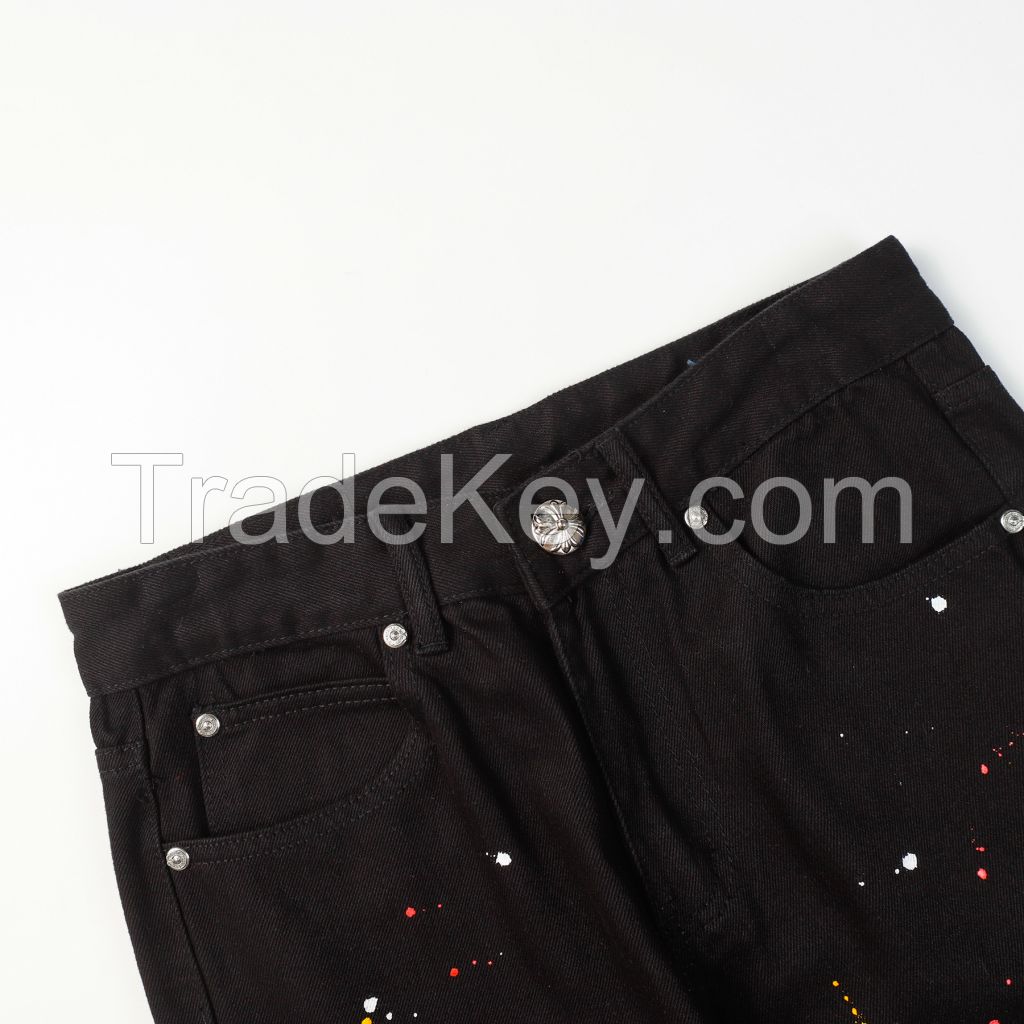 Crome Miami Limited Edition Color-Patch Light Wash Denim Pants of