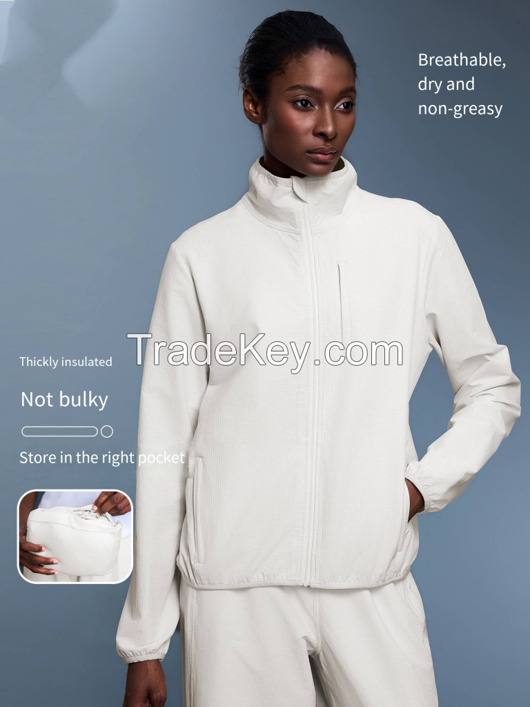 Women's Lightweight Waterproof Jacket - Fleece Lined Windproof Coat D25166