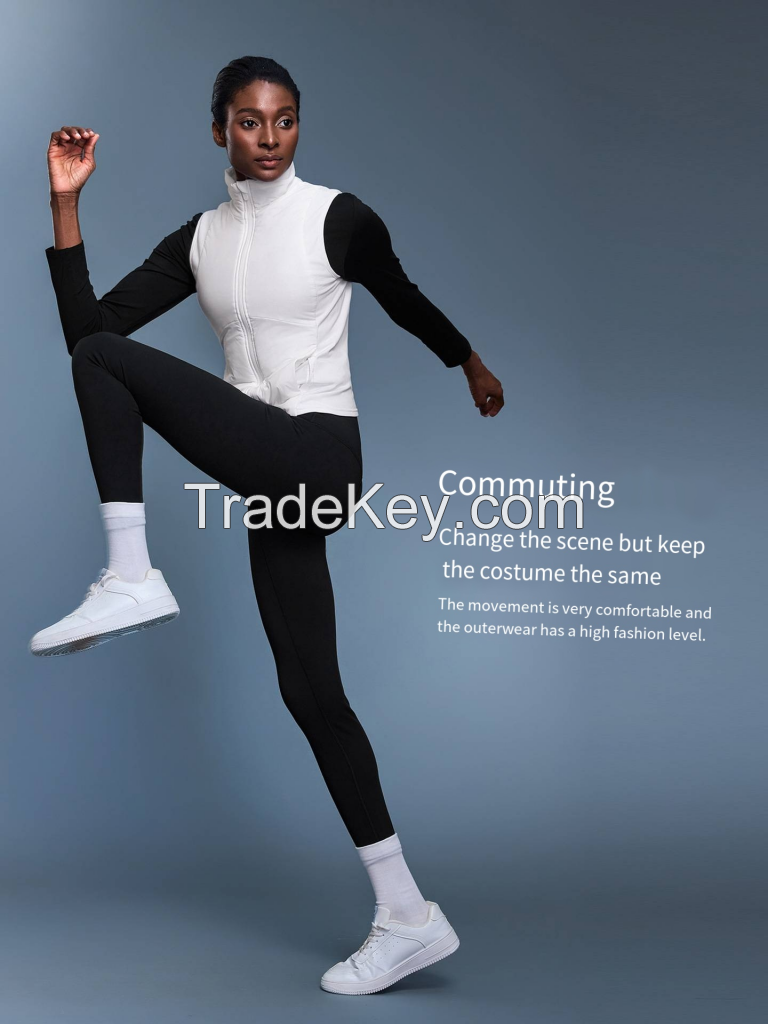 Women's Stand Collar Vest - Lightweight Fleece Lined Sleeveless Jacket D25122