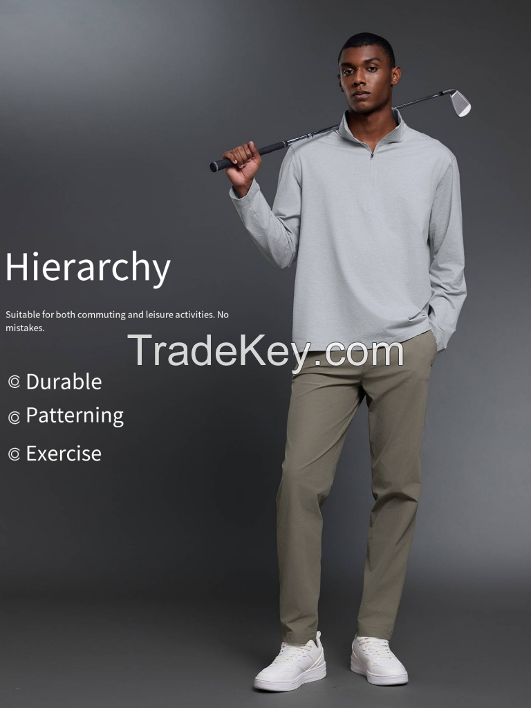 Men's Half-Zip Polo Shirt - Breathable Stand Collar Top DMJ032