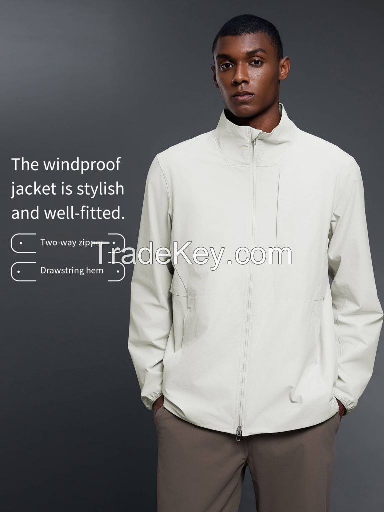 Men's Relaxed Fit Jacket - Stand Collar Casual Coat DMJ021