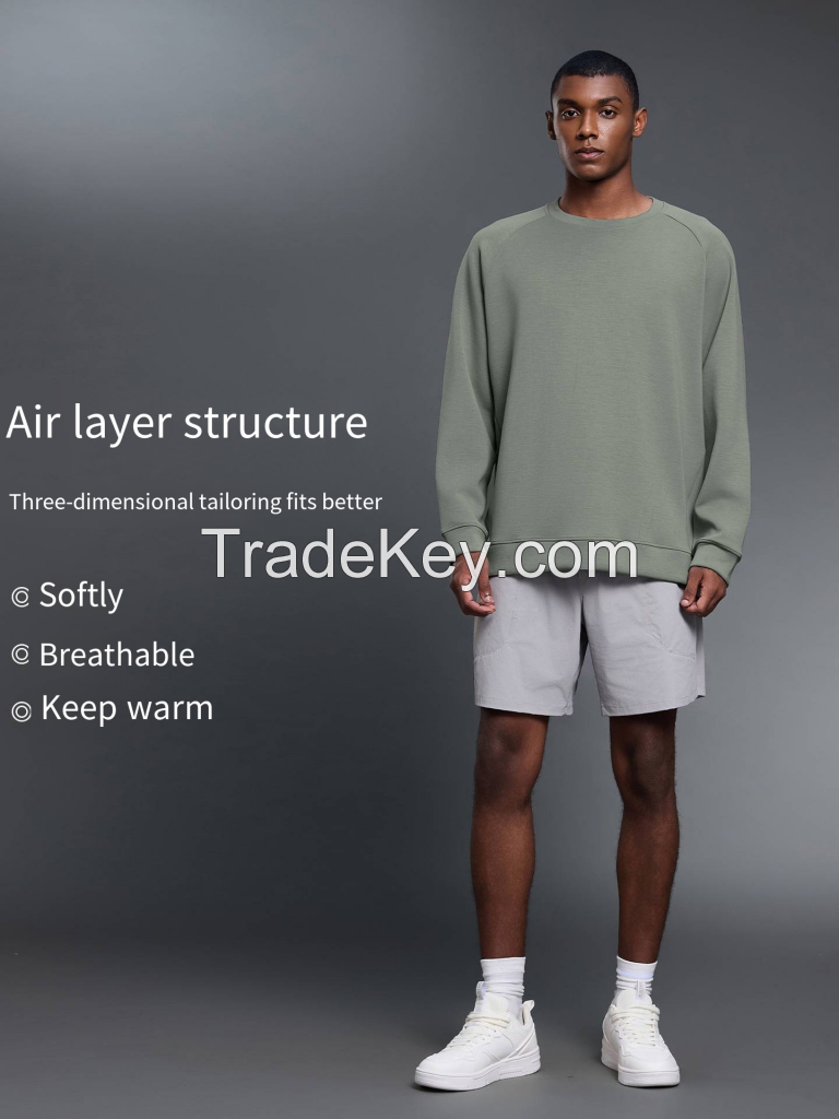 Men's Dropped Shoulder Sweatshirt - Relaxed Fit Crewneck Top DMT025