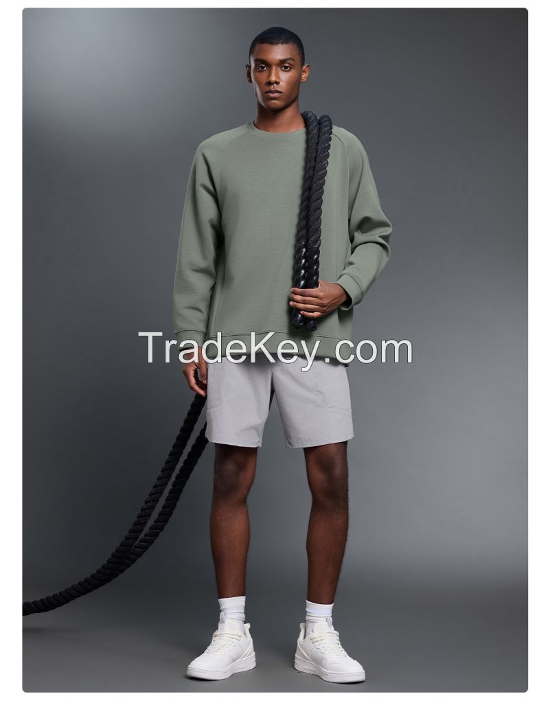 Men's Dropped Shoulder Sweatshirt - Relaxed Fit Crewneck Top DMT025