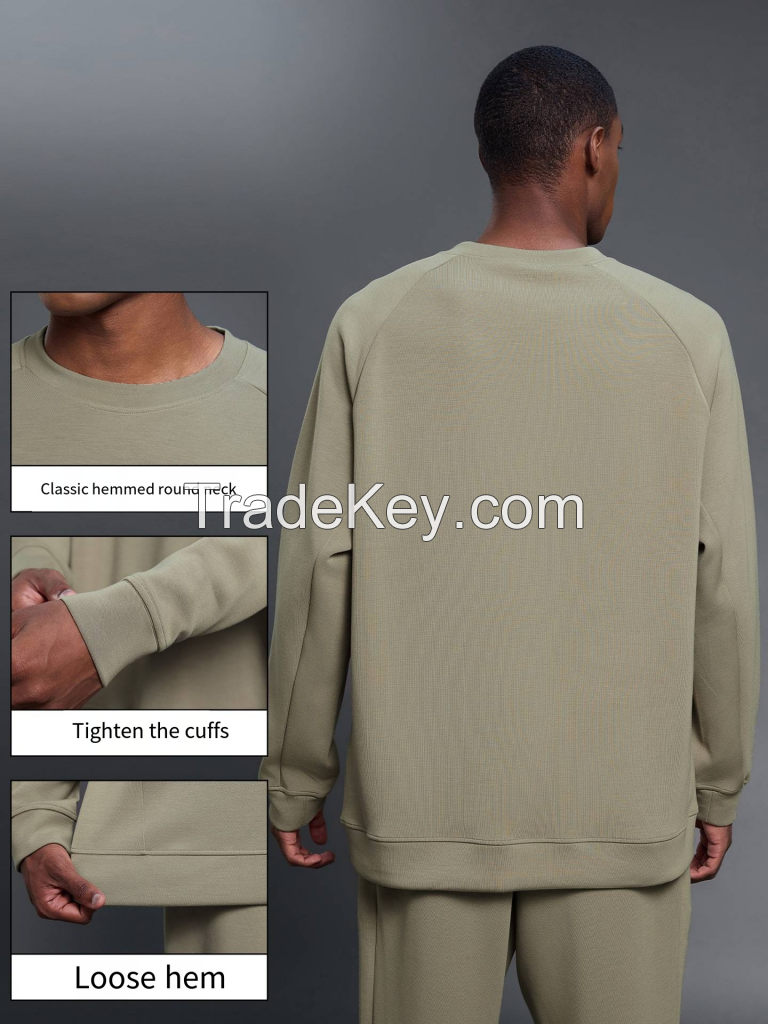 Men's Dropped Shoulder Sweatshirt - Relaxed Fit Crewneck Top DMT025