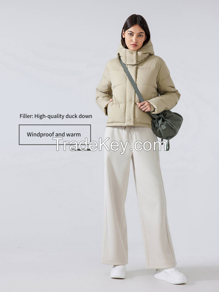 Women's Detachable Hood Down Coat - Premium Winter Parka DAW158