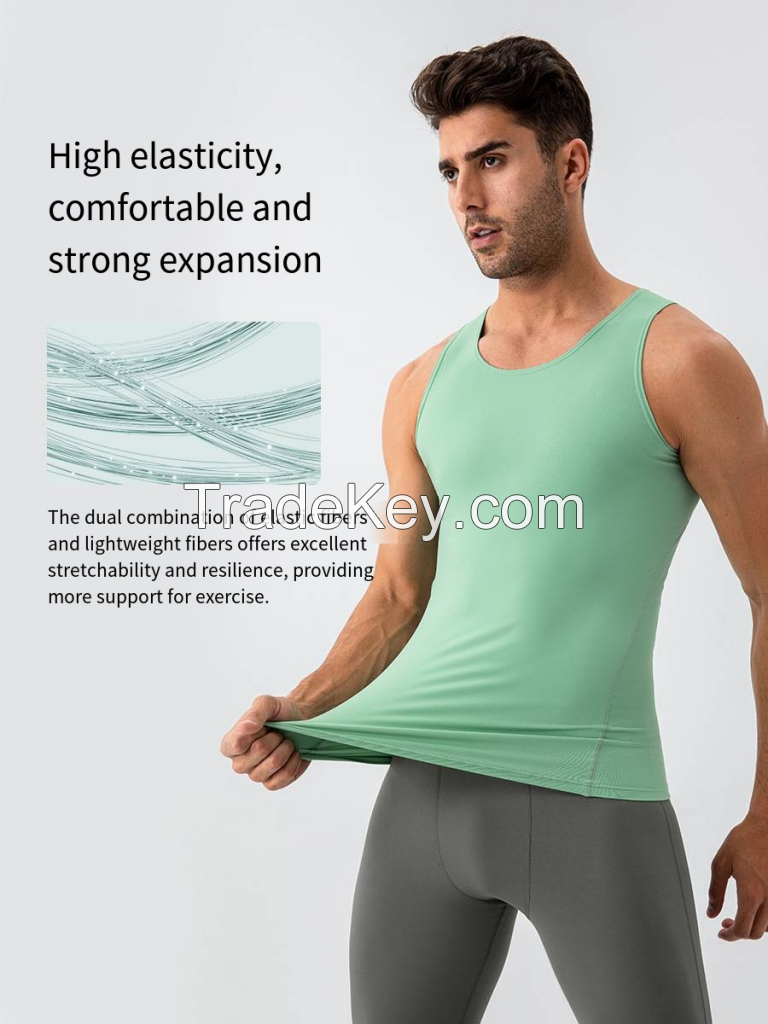 Men's Naked-Feel Sleeveless Top - High-Elasticity Gym Vest 31114