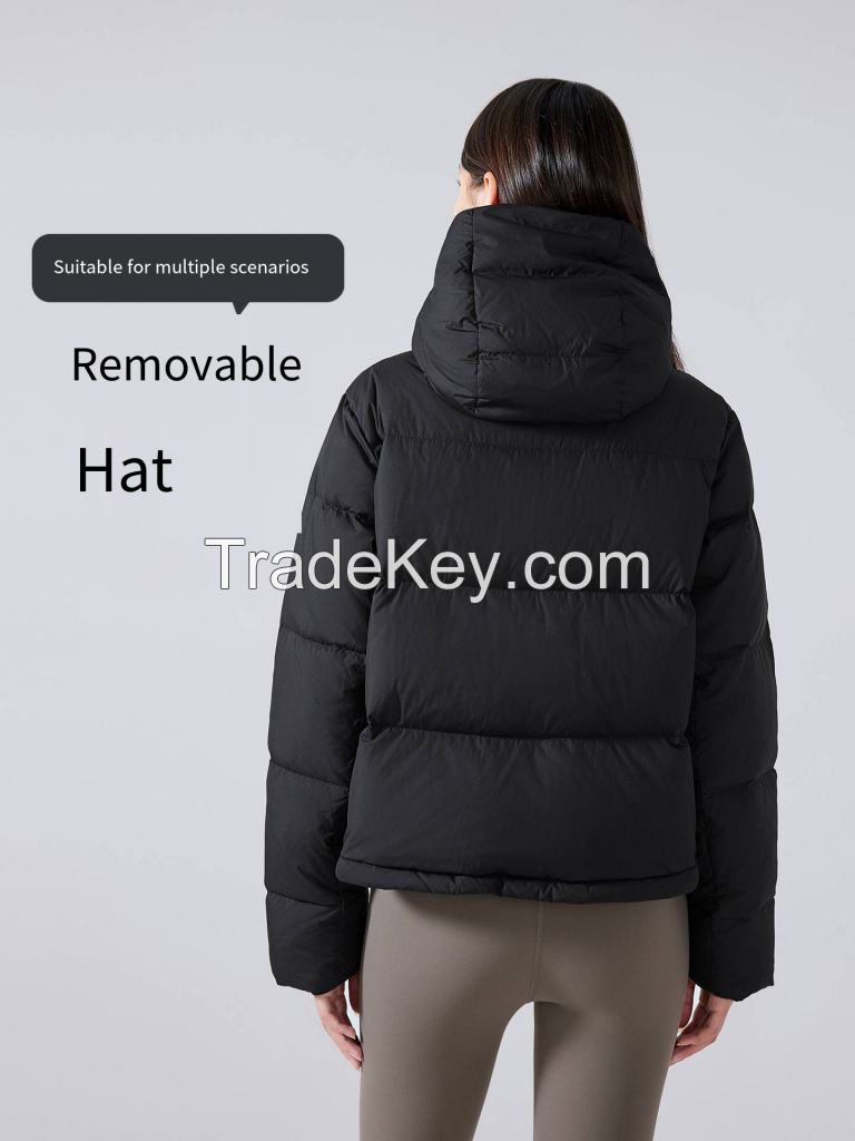 Women's Detachable Hood Down Coat - Premium Winter Parka DAW158