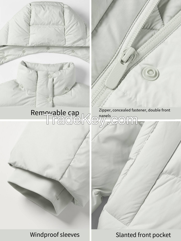 Women's Detachable Hood Down Coat - Premium Winter Parka DAW158