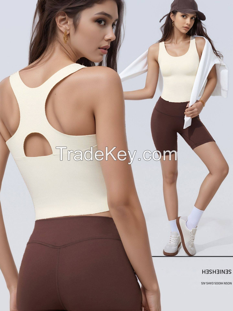 Built-In Bra Sports Tank - Double Strap Thermal Yoga Top 11-20-1