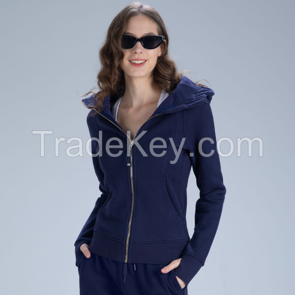 Women's Slim-Fit Fleece Hoodie - Winter Yoga Jacket WT2310