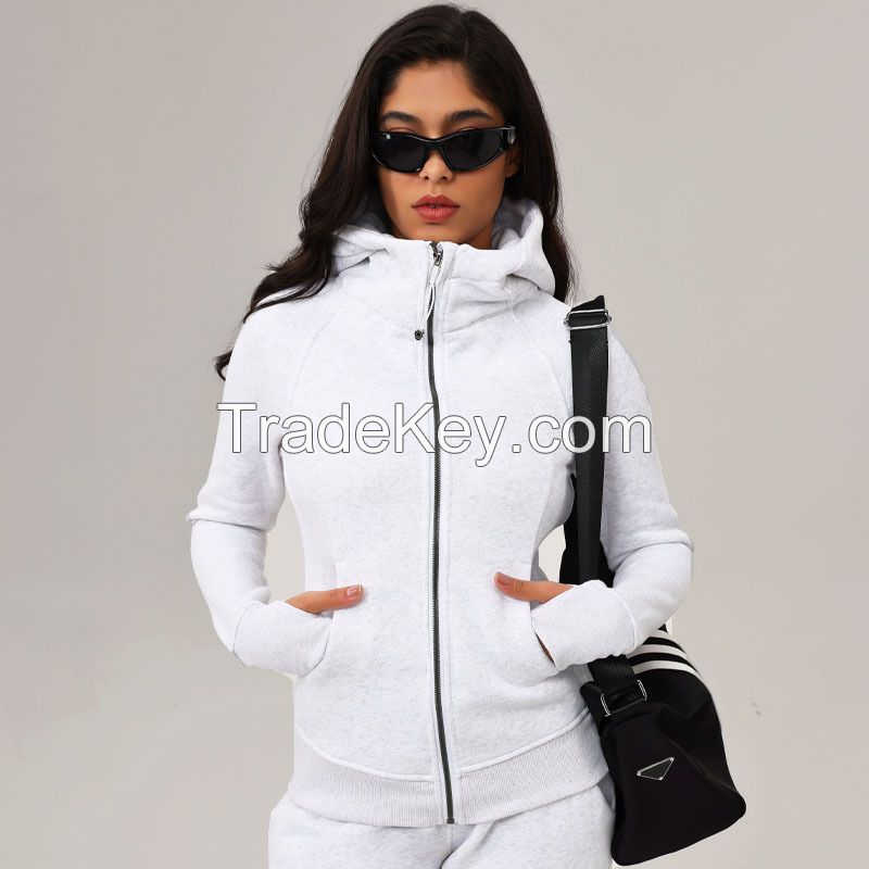 Women's Slim-Fit Fleece Hoodie - Winter Yoga Jacket WT2310