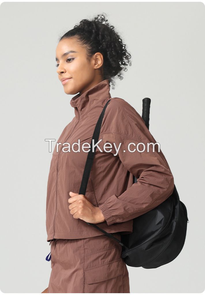 Windproof Stand-Collar Shell - Lightweight Waterproof Sport Top HWT016