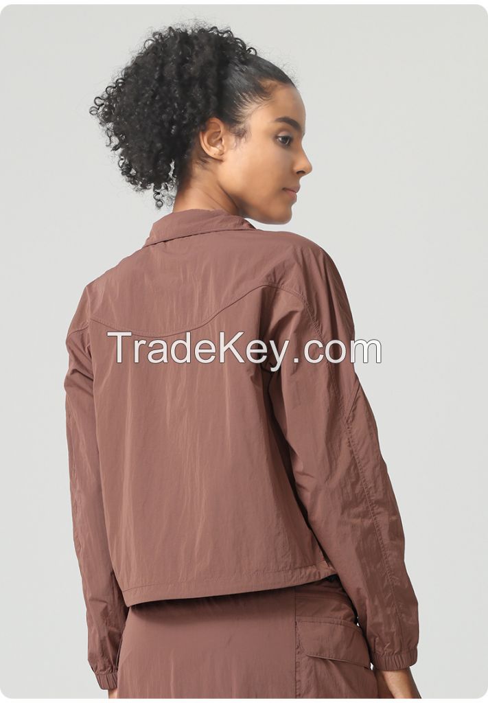 Windproof Stand-Collar Shell - Lightweight Waterproof Sport Top HWT016