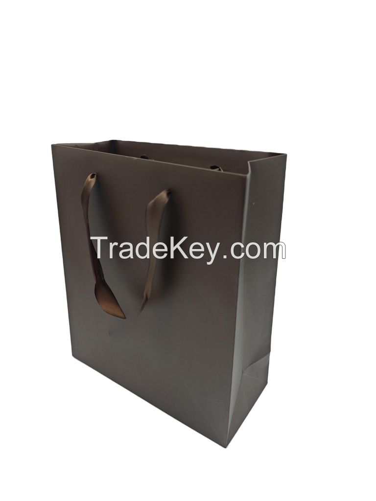 Factory Direct Supply Premium Feeling Customized Free Design Kraft Paperboard Handbag Shopping Gift Luxury Ribbon Bags