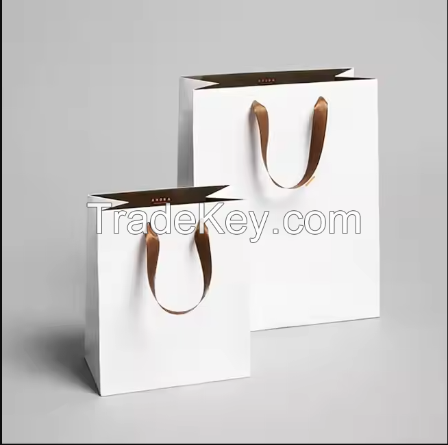 Custom Printed Black Luxury Mini Small Private Label Beauty Jewelry Paper Shopping Packaging Gift Bag With Logo