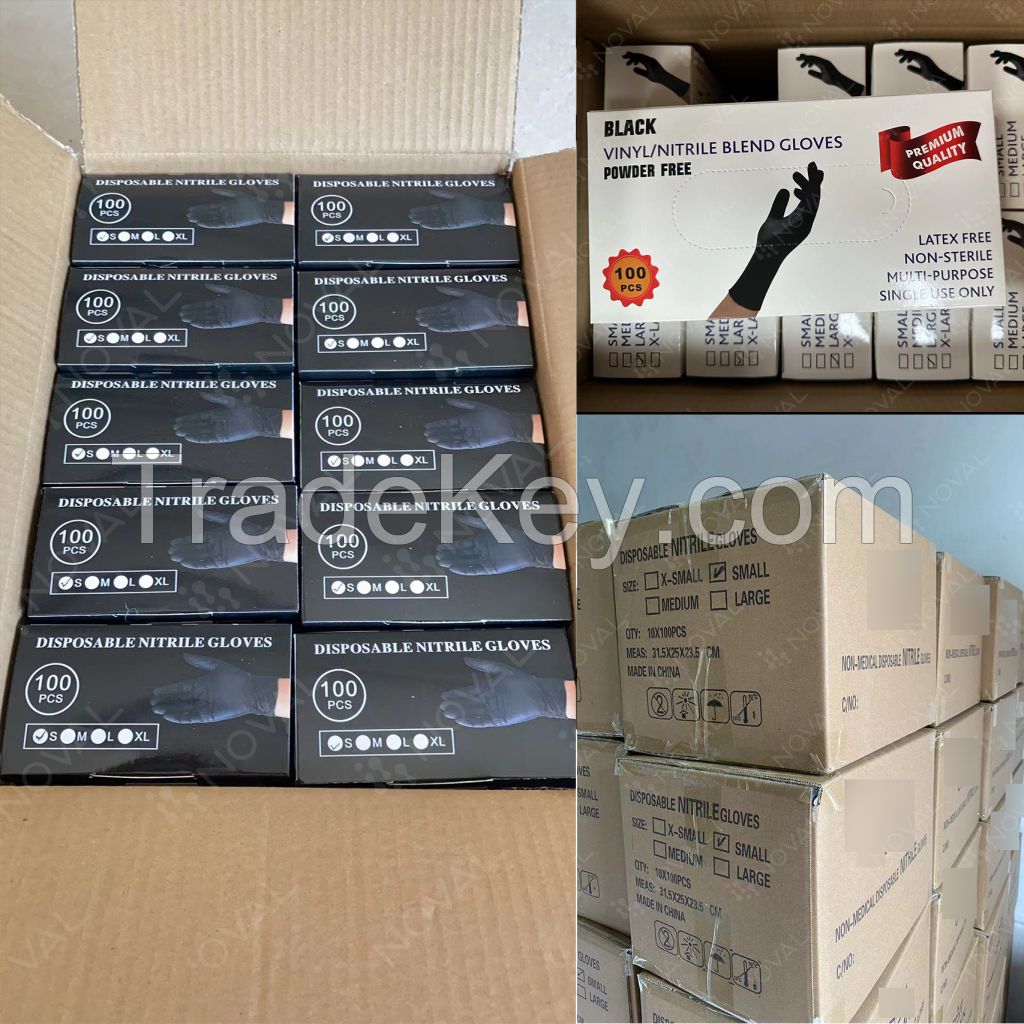 100pcs/box White Powder Free Nitrile Gloves Disposable Nitrile Gloves