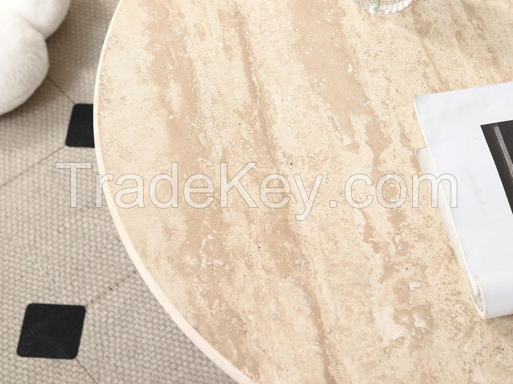 Mid-Century Modern Coffee Table Modern Travertine Stone Coffee Table and Coffee Stand Set for Home