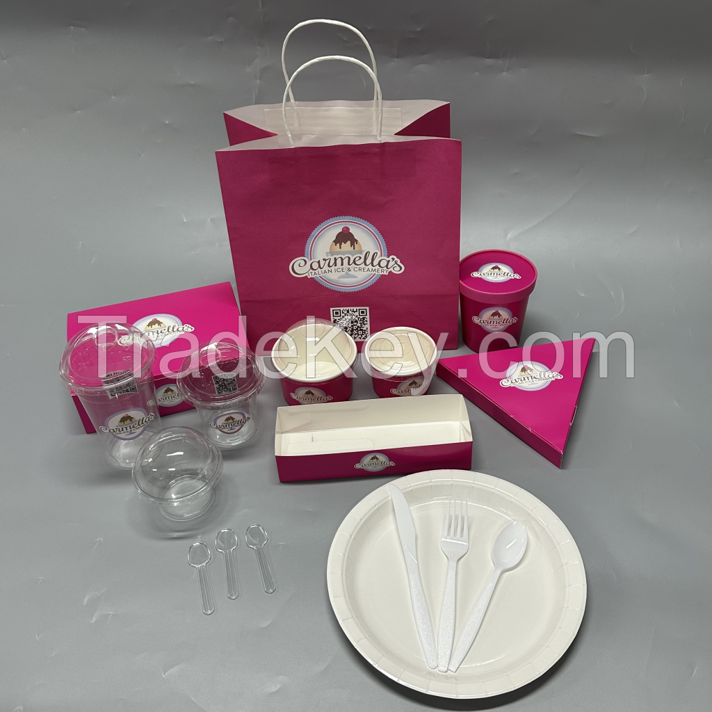 Pink collection of ice cream paper cup