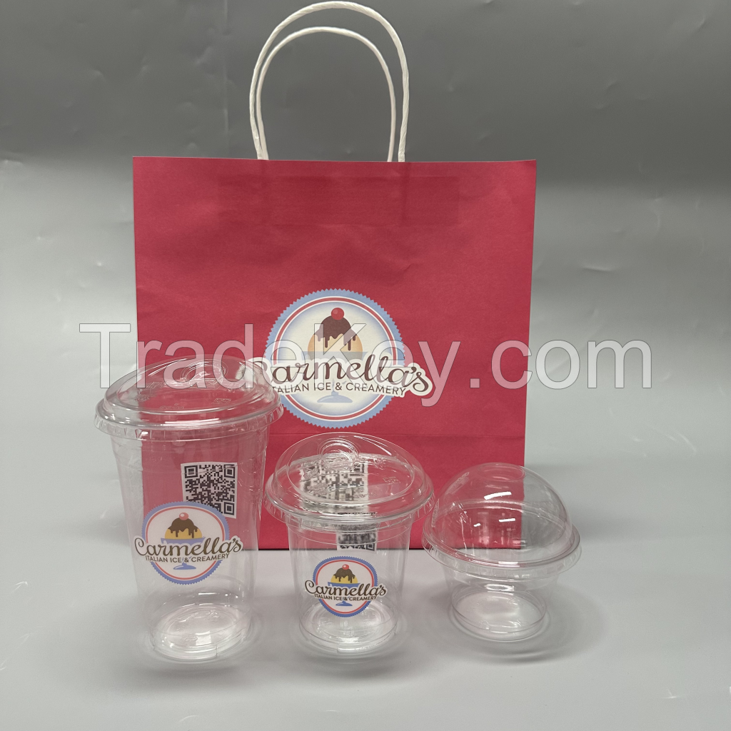 Pink collection of ice cream paper cup