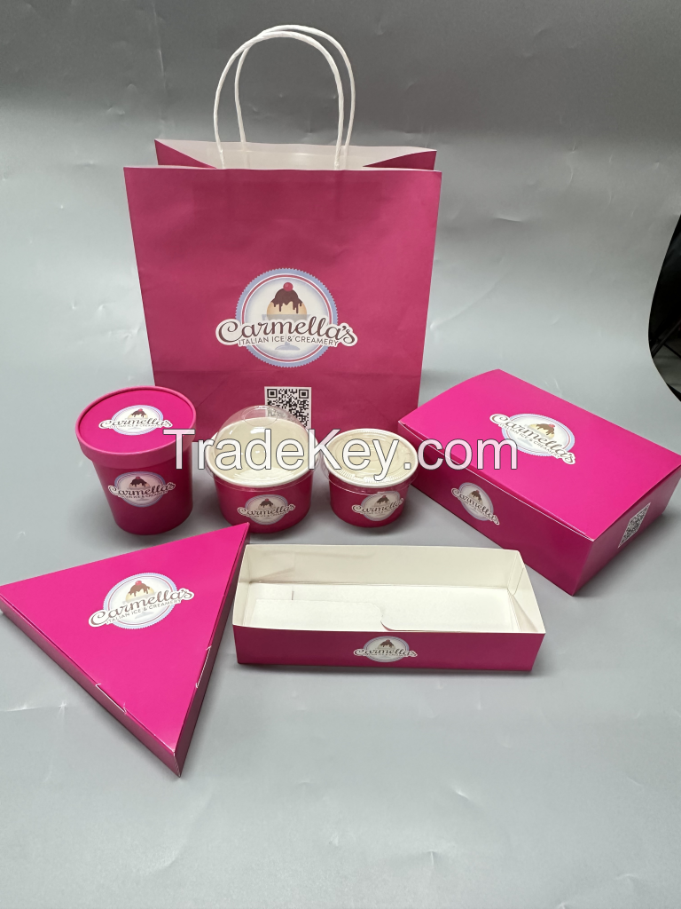 Pink collection of ice cream paper cup