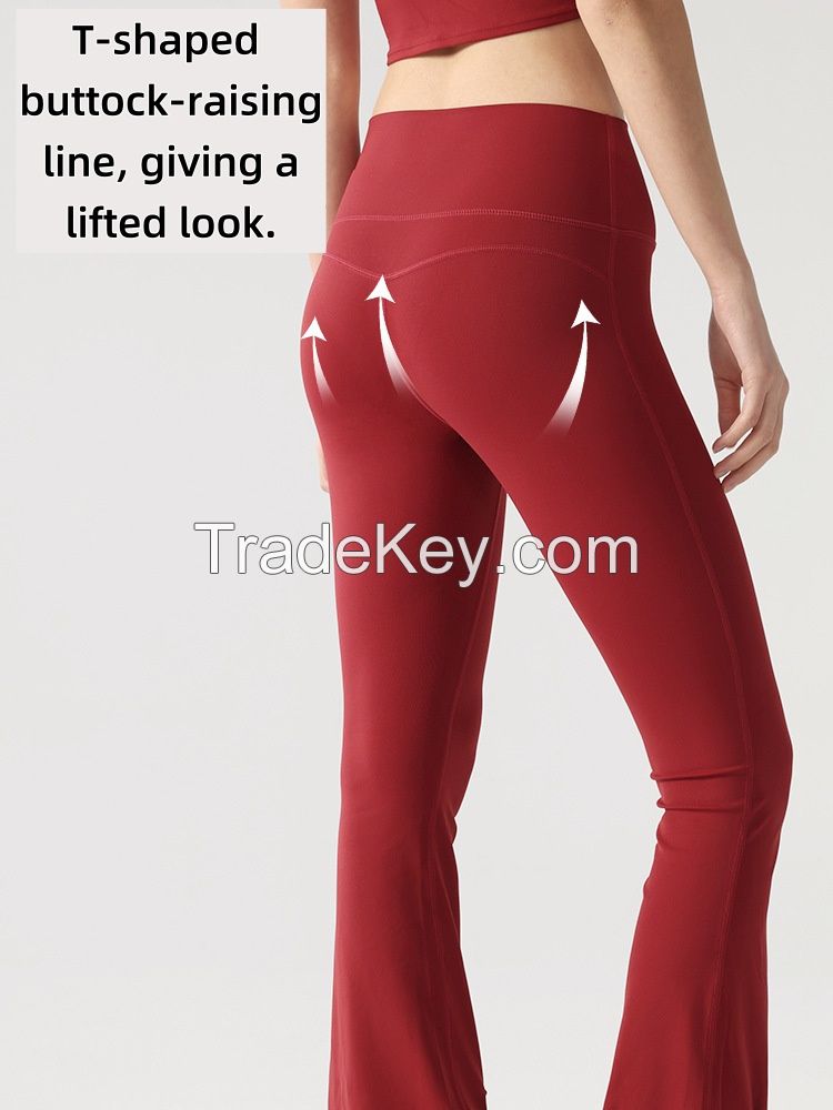 Chinese-Inspired trumpet-shaped Yoga long pants
