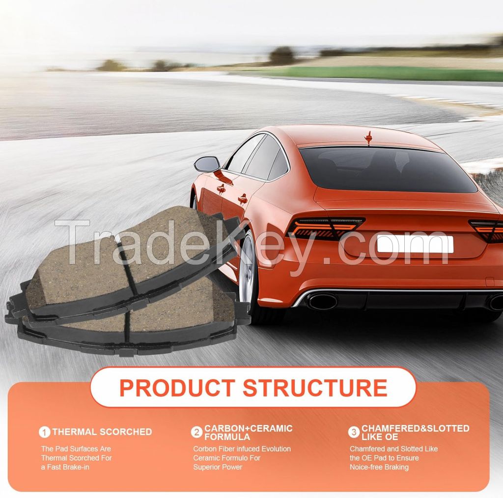 Front Brake Pads for Car Compatible with Ceramic Brake Pads Replacement DIY,Smooth Quiet Braking Performance