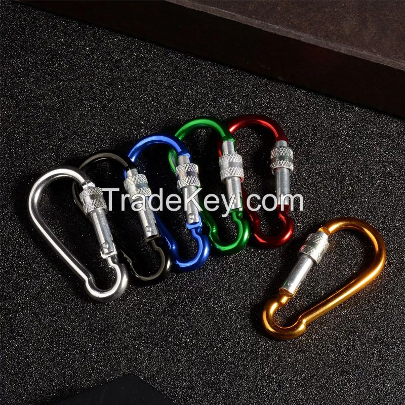Huafeng Custom Triple Lock Rock Climbing Safety Carabiner Aerial Work Climbing Mountaineering Aluminum Carabiner