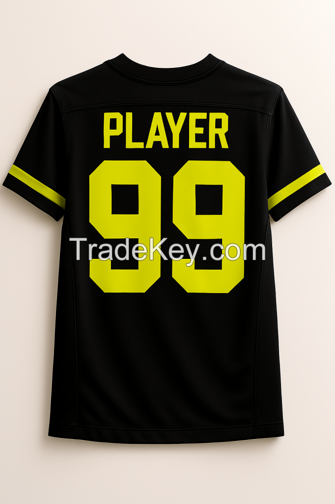 Custom American Football Uniform Jersey In Polyester And Mesh Fabric Very Comfortable To Wear And Gear