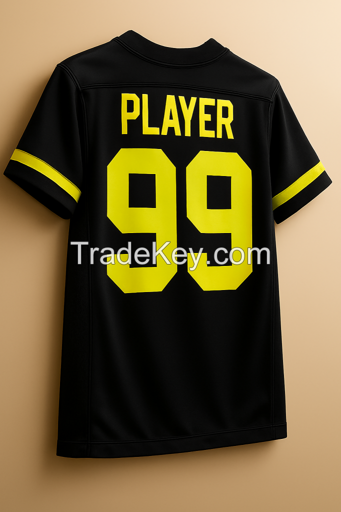 Custom American Football Uniform Jersey In Polyester And Mesh Fabric Very Comfortable To Wear And Gear